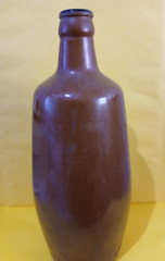 LANCERS 1966 VIN ROSE Brown Painted Glass Jug Portugal /JM Da Fonseca Empty