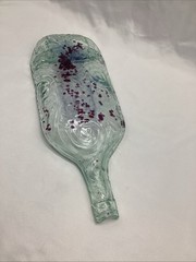 Large Slumped Wine Bottle – Dark Red and Purple