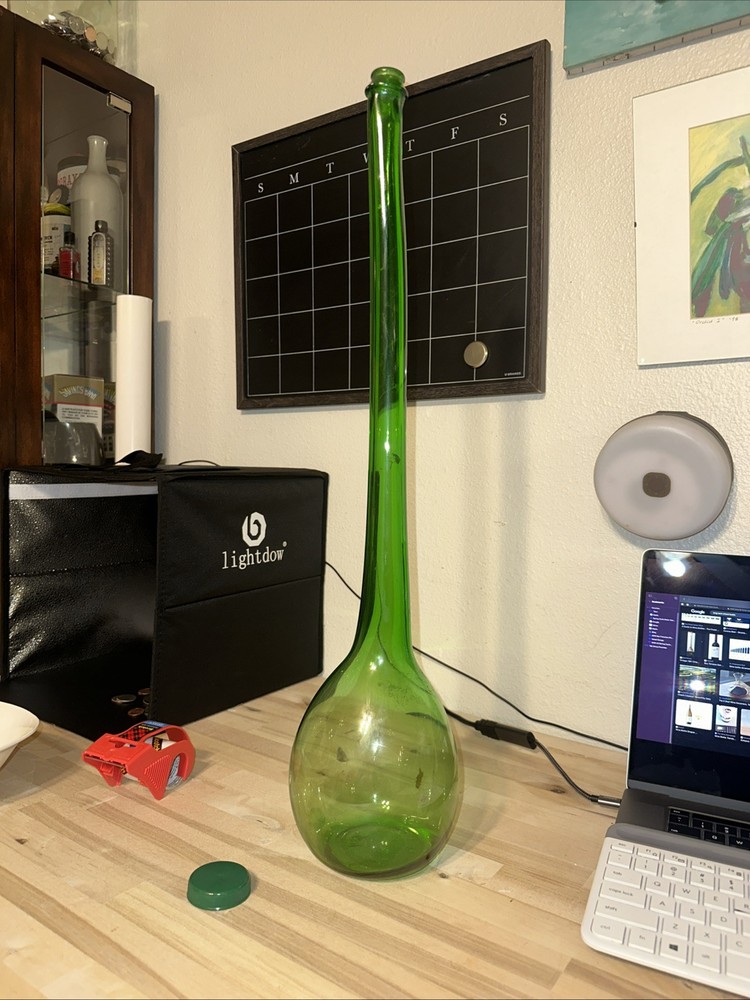 Very Old Huge GREEN Vintage Bottle ( Wine Bottle From Italy ) Not Sure