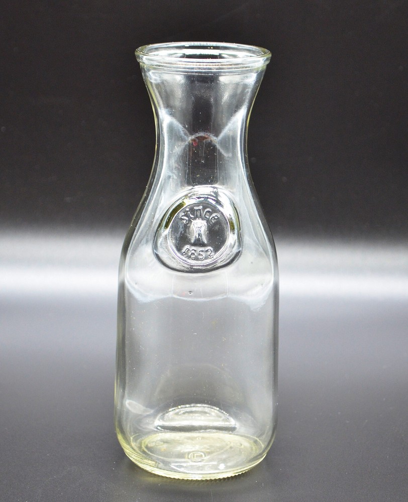 Paul Masson Since 1852 Embossed Glass Milk Bottle Carafe Decanter Vintage G-1