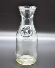 Paul Masson Since 1852 Embossed Glass Milk Bottle Carafe Decanter Vintage G-1