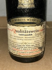 Vintage 1984 Black Tower Liebfraumilch German Wine Bottle With Label