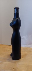 2012 Mosel Riesling Black Matte Cat Empty Wine Bottle 13 Inches Decor