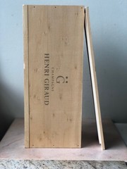 Henri Giraud Champagne Bottle Wood Gift Box Ay Grand Cru Fut De Chene