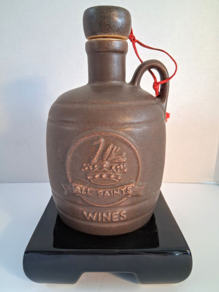 Vtg All Saints Australian Pottery/Ceramic Wine Decanter; W/ Ceramic CAP;EUC/Mint