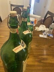 Segesta Mellow Red Italian Wine Bottles Lot of 3 Green 1 gal. 8 pt. 8 fl. oz.