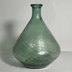 Vintage Italian Glass Green Wine Bottle Decanter SEE PICTURES MADE IN ITALY