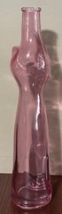 Vtg. Mosel Reisling Pink Glass Happy Cat Wine Bottle