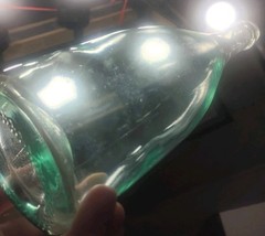 Vintage Aqua Blue/Green WINE Bottle Heavy Glass Beautiful Condition Decoration