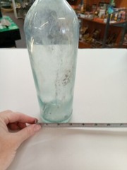 Vintage 3/4 Quart Blue Tinted Glass Wine Bottle