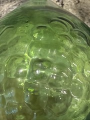 Gallo Wine Half Gallon Flavor Guard VTG Green Bottle With Grapes & Etched Rose