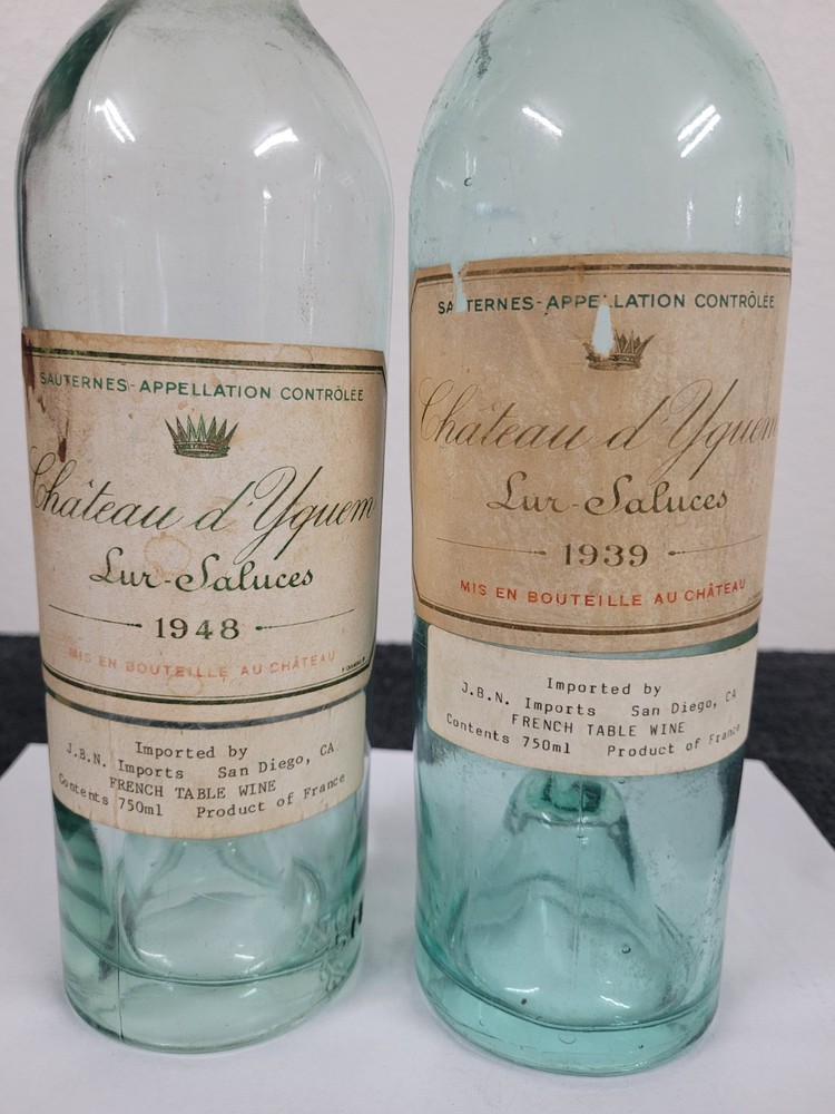 1939 & 1948 Chateau D’Yquem 750ml (2 btls) Used Empty Bottles See Notes