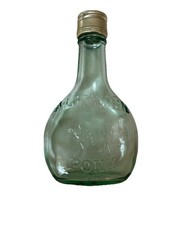VTG ALMADEN VINEYARDS PONY GREEN GLASS WINE BOTTLE 187ml W/LID 05