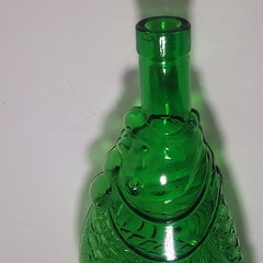 Vintage Fish Shaped Dark Green Glass Italian Wine Bottle Decanter 13&Prime;H F Mark