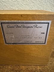 Cuvee Dom Perignon Rose Vintage 1982 Wooden Champagne Bottle Box