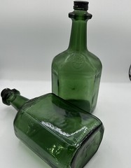 Vintage TAYLOR Dry Sherry Wine Bottles (2) Dark Green Hammondsport NY New York