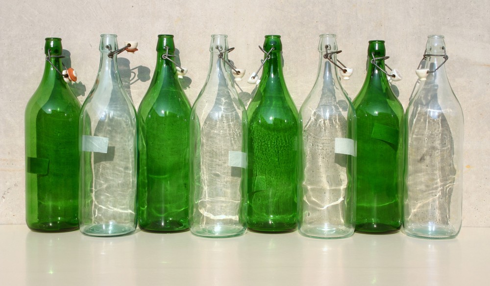SET OF 8 ITALIAN MID CENTURY MIXED 2 LITERS BOTTLES FOR WINE – CARBOY – DEMIJOHN