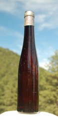 Antique 1760 SCHULZ & WAGNER hock WINE BOTTLE Frankfurt A.M. Germany RED amber