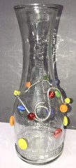 Paul Masson Decorated Glass Wine Carafe Bottle Vase
