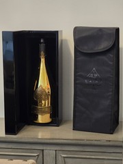 EMPTY ACE OF SPADES GOLD (ARMAND DE BRIGNAC) 1.5 L MAGNUM BOTTLE W/ CASE + COVER