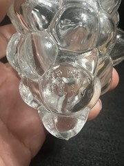 VTG Grape Cluster Glass Decanter Wine Bottle France 5.5” Long