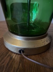 Vintage Handmade Wine Bottle Electric Table Lamp Charles Fournier 1/2 Gallon
