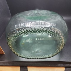 Antique Green Glass Wine Liquor Jug 1/2 Gallon Almaden Vineyards wine jug.