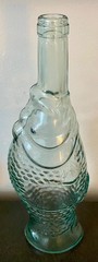 Light Aqua Pescevino Fish Wine Bottle