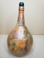 Vintage Green Glass Almaden Est. 1852 Half Gallon Empty Wine Bottle Papermached