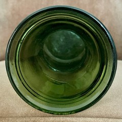 Vintage Vin Litre Heavy Green Glass Decanter Carafe French Wine 6.5” w 18.5” h