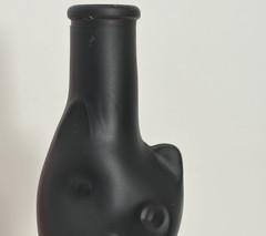 Mosel-Riesling Cat Glass Wine Bottles Orange Frosted & Black Opaque Empty 13&Prime;