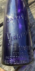 Antique Garrett&rsquo;s Virginia Dare Norfolk VA Irradiated Purple Wine Bottle 12.75&Prime;