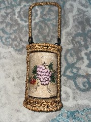Wine Bottle Basket With Grapes 13 In Tall Great For Gift Giving