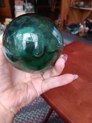 Vintage Rounded Bottom Hand Blown glass Wine Bottle. (1835)