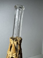 Vintage Wicker Ratan Unbranded Clear Bottle – Vase, Decor