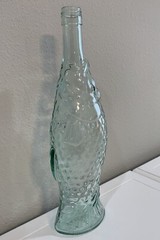 Vtg Empty Italian Fish Shaped Wine Bottle 13&Prime; Pescevino Glass Beach Nautical