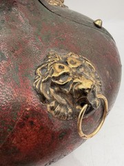 Vintage Antique Italian Leather Wrapped Wine Decanter Empty Made In Italy Unique