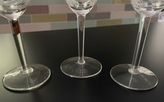 Vintage Wine Toscany Etched Crystal Glasses X3
