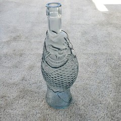 Vintage CEVIN Glass Fish Bottle 75CL3 Chianti Wine Bottle Decanter 13.5&Prime; Tall