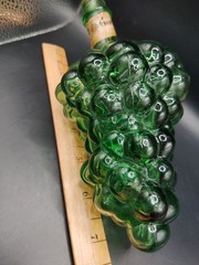 Mid-Century Italian Chianti Grape Bottle | Emerald Green Glass