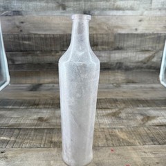 Vintage Frosted HU Heinz Co Wine Bottle Glass