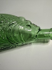 Vintage Green Glass Fish Decanter Bottle – Empty Novelty Wine Bottle 10&Prime;