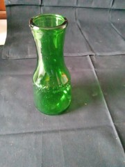 Vintage emerald green glass M. Lamont Vineyards 2/5 pint bottle.