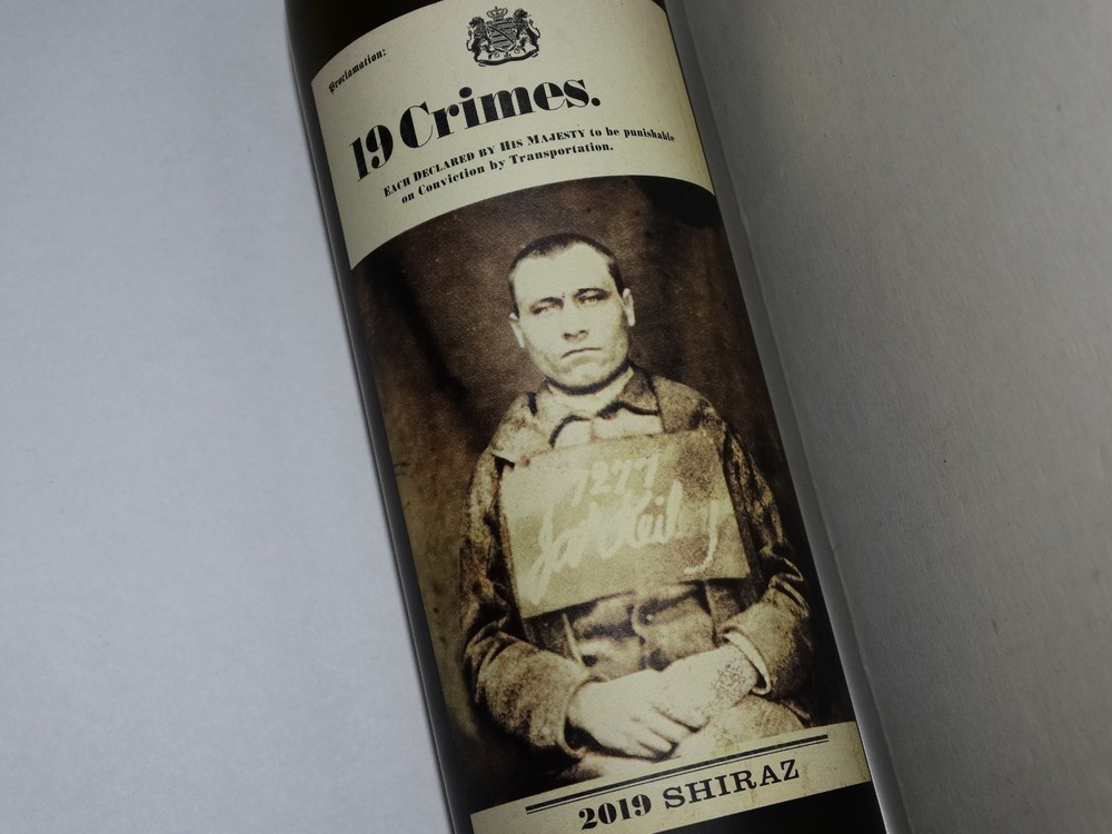 19 Crimes – Australian Red Wine 750ml, Empty Bottle, 2019 Shiraz