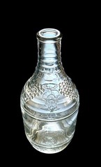 Antique 1933 Owens-Illinois Glass Co Liquor Wine Decanter Embossed Grapes Leaf