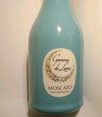 Wine Teal Empty Bottle Gemma di Luna Moscato Italian Sparkling 18.5 Oz Collectib