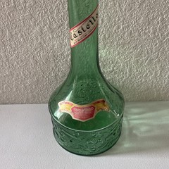 Vintage 44&Prime; Tall MCM Italy Green Glass Chianti Wine Bottle Decanter