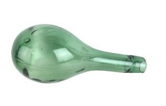 Antique Early 1900s Hand Blown Torpedo Round Bottom Green Glass Wine Bottle