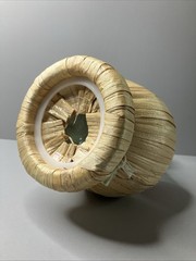 Empty Glass Table Wine Bottle Outside Torch 1.5 L Rattan Wrapped Wick Italy