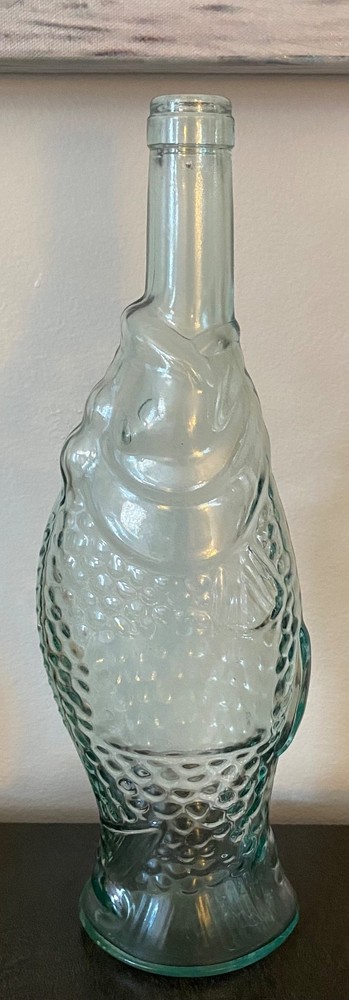 Light Aqua Pescevino Fish Wine Bottle